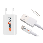 PHONEM iPHONE ESSENTIAL KIT * ALIMENTATORE + CAVO LIGHTNING + SIM REMOVER OEM